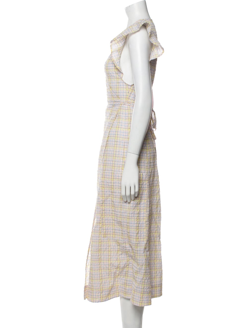 Ganni Plaid Print Long Dress - image 2