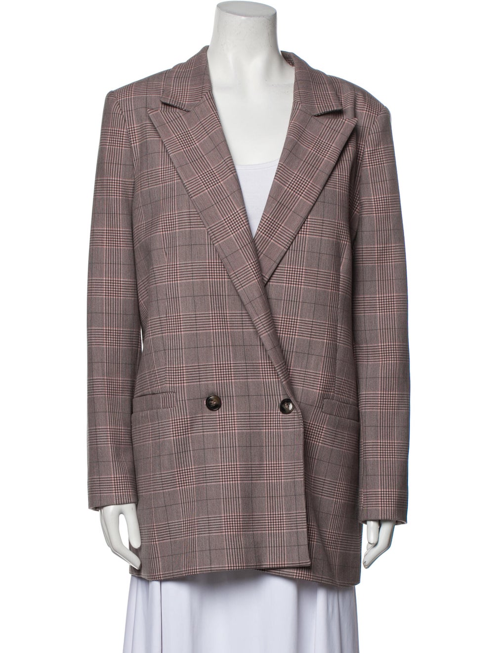 Ganni Plaid Print Blazer - image 1