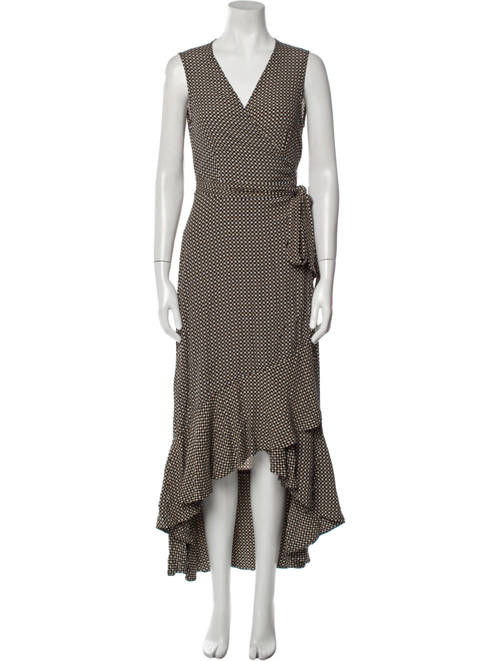 Ganni Plaid Print Long Dress - image 1