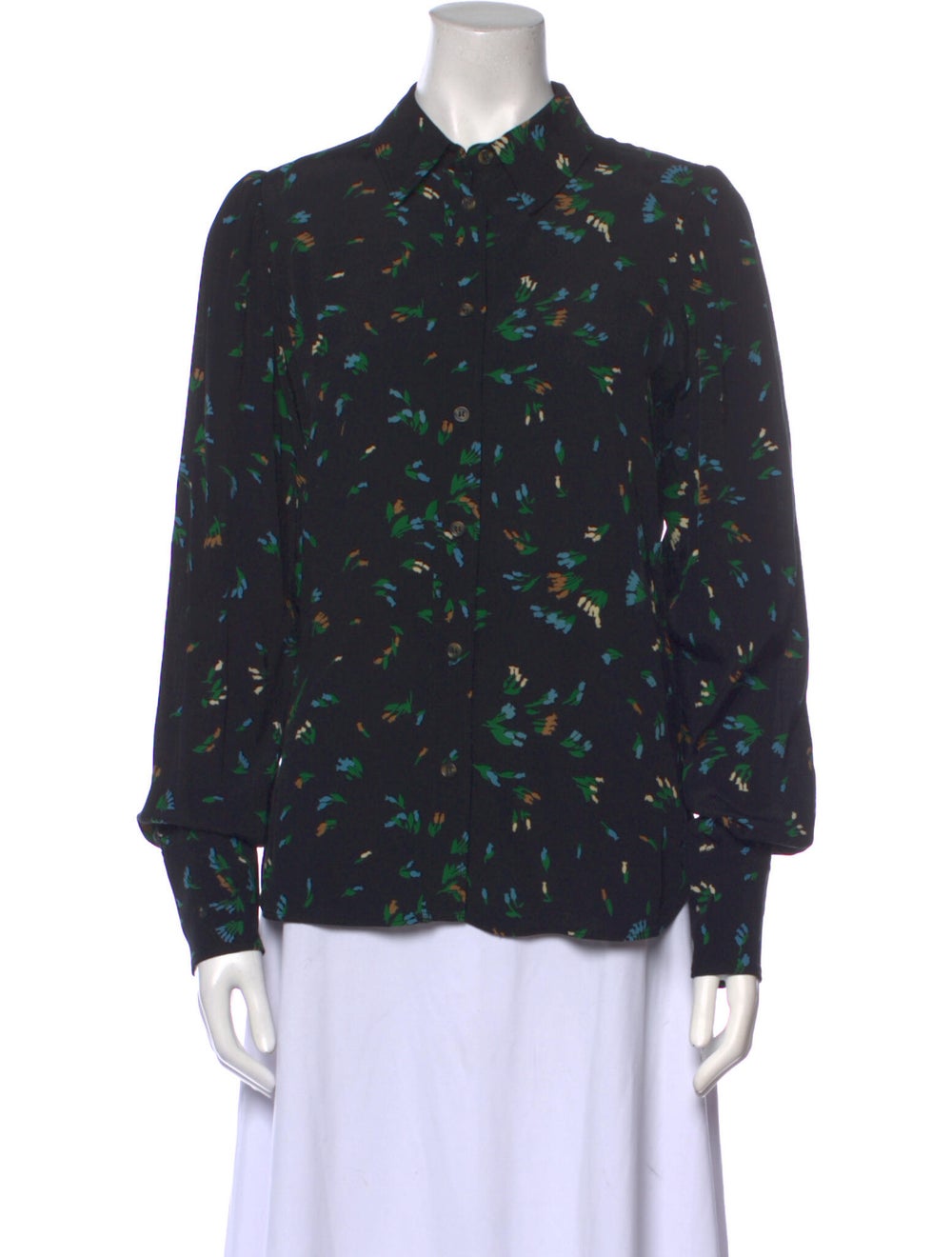 Ganni Printed Long Sleeve Blouse - image 1