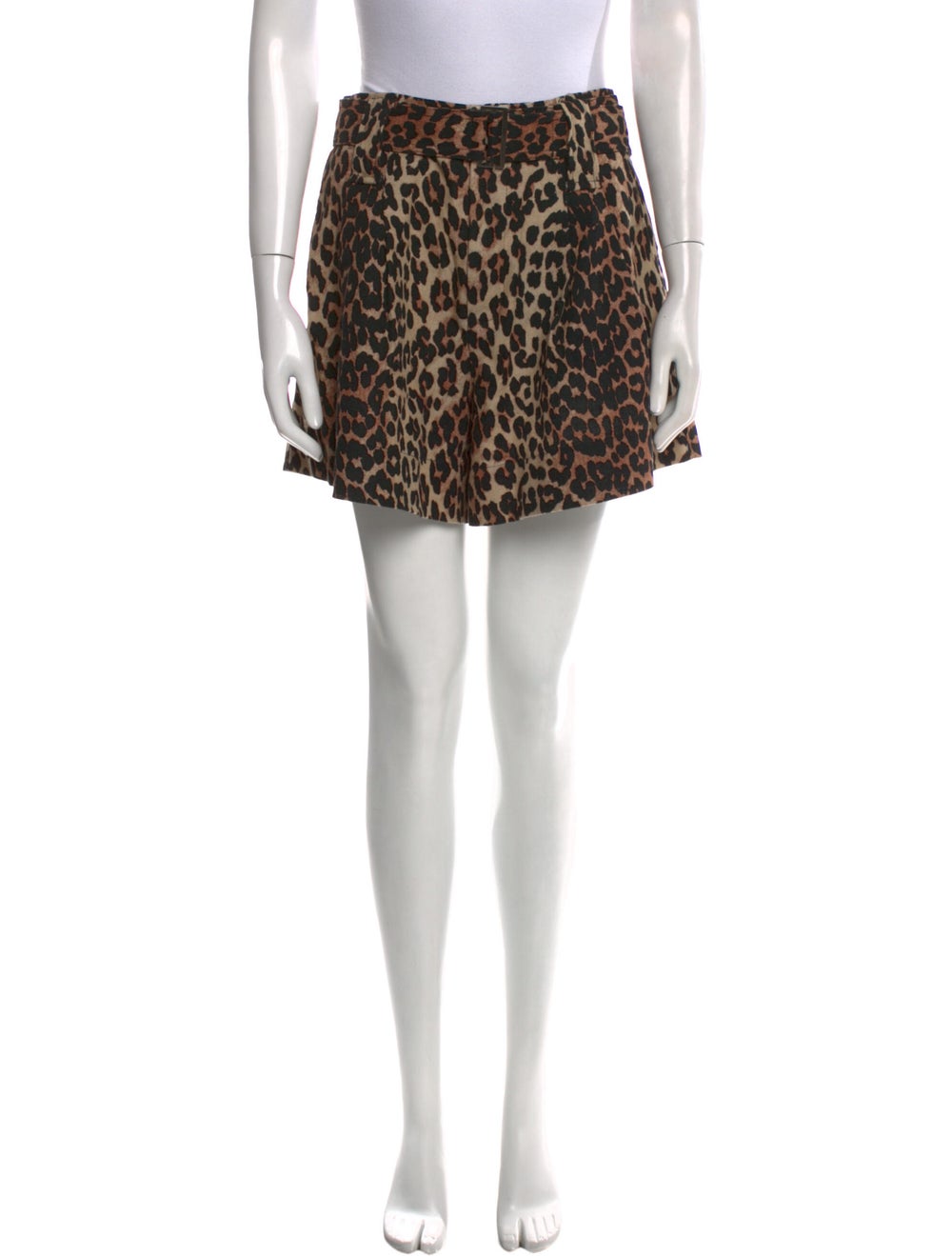 Ganni Animal Print Mini Shorts - image 1