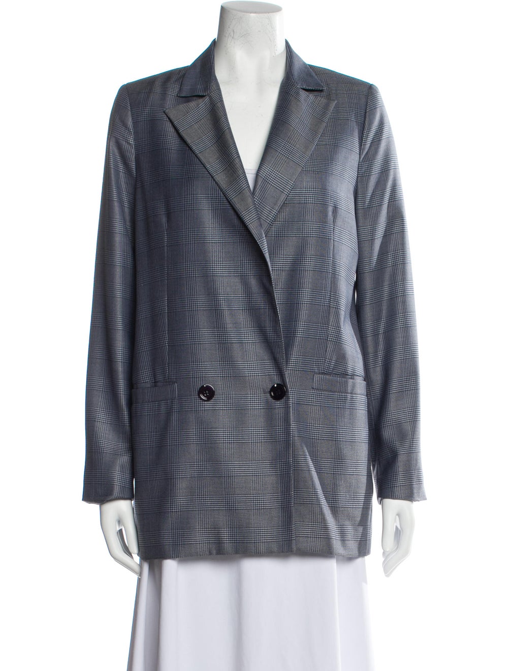 Ganni Plaid Print Blazer - image 1