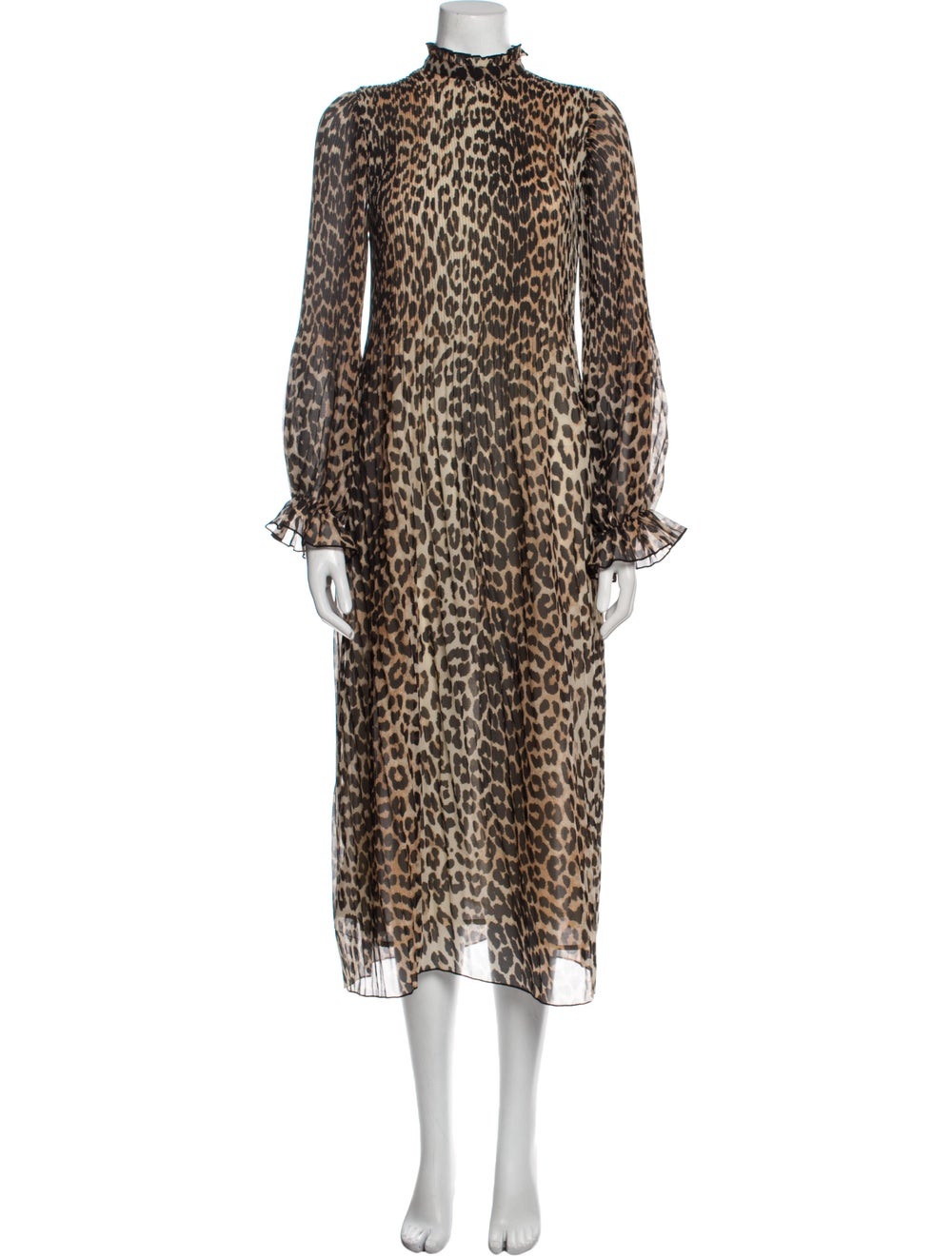 Ganni Animal Print Long Dress - image 1
