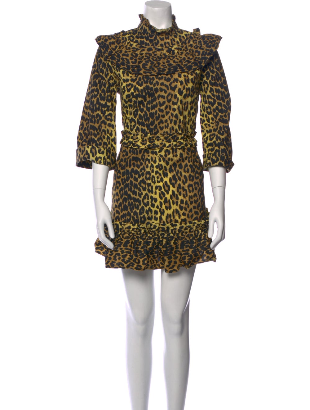 Ganni Animal Print Mini Dress - image 1