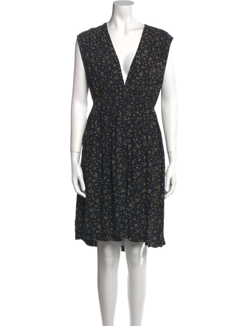 Ganni Floral Print Knee-Length Dress - image 1