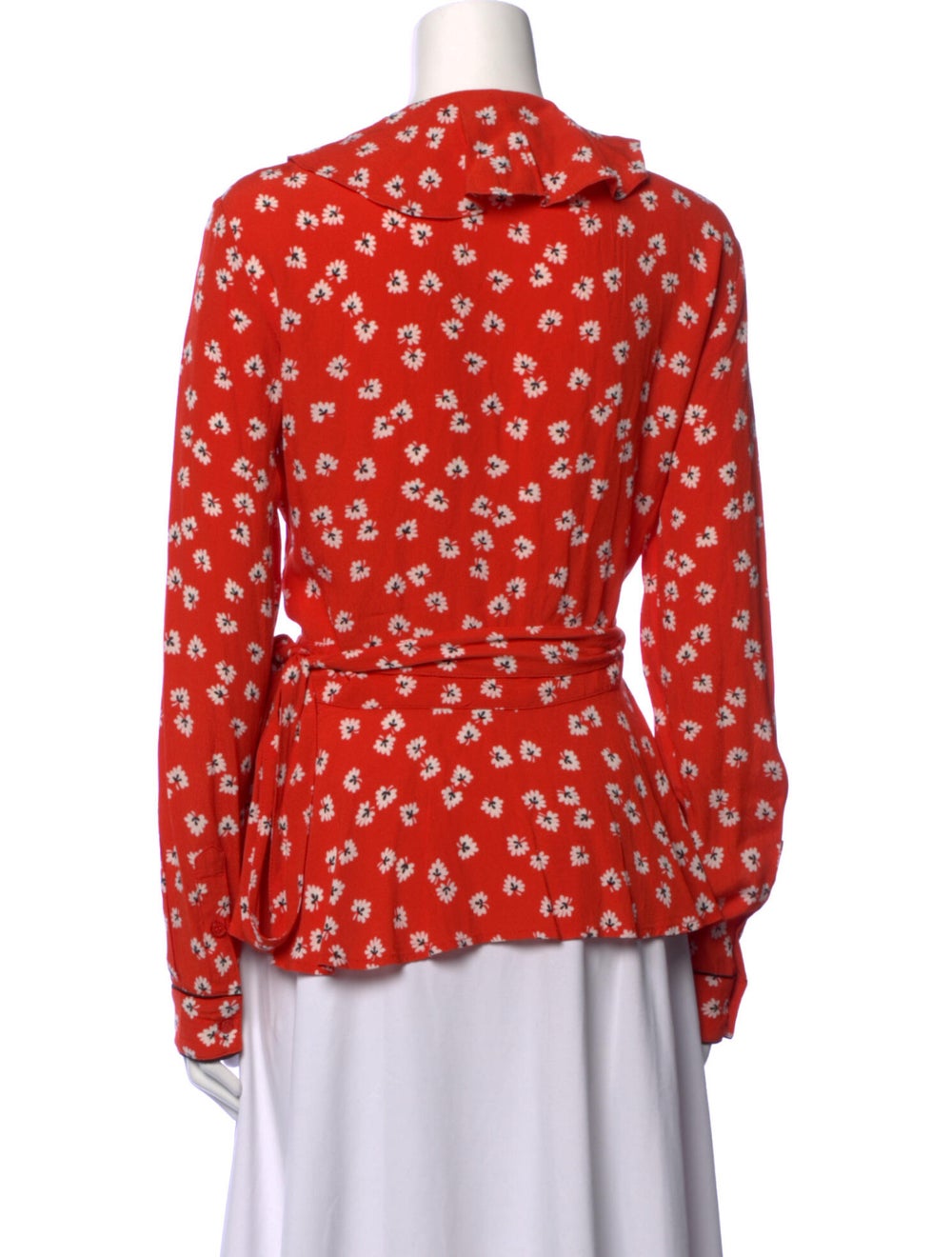 Ganni Floral Print V-Neck Blouse - image 3