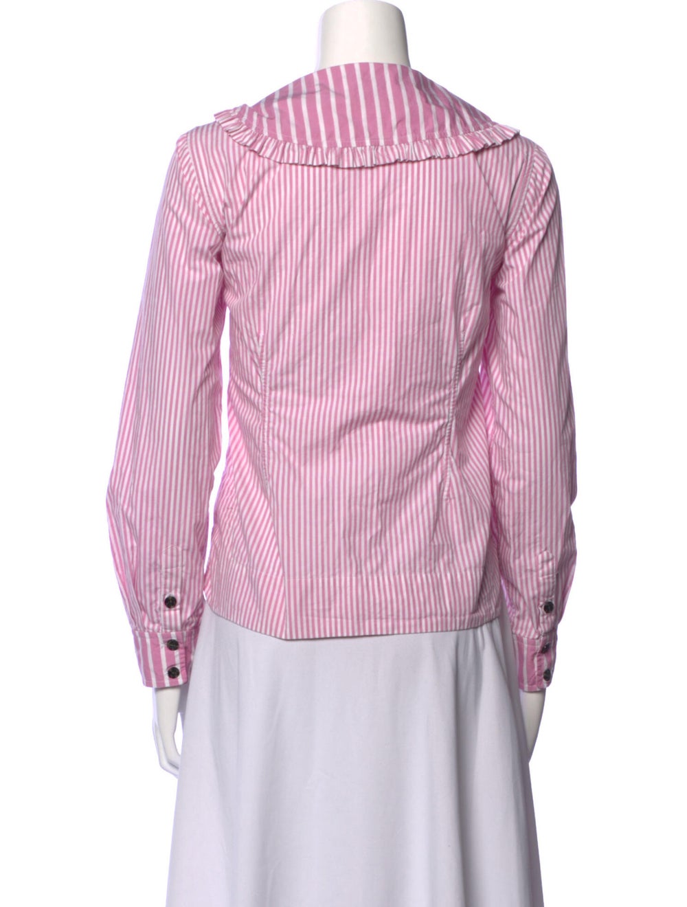 Ganni Striped V-Neck Blouse - image 3