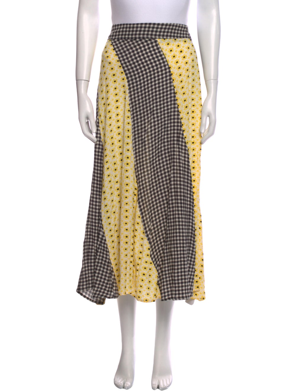 Ganni Plaid Print Midi Length Skirt - image 1