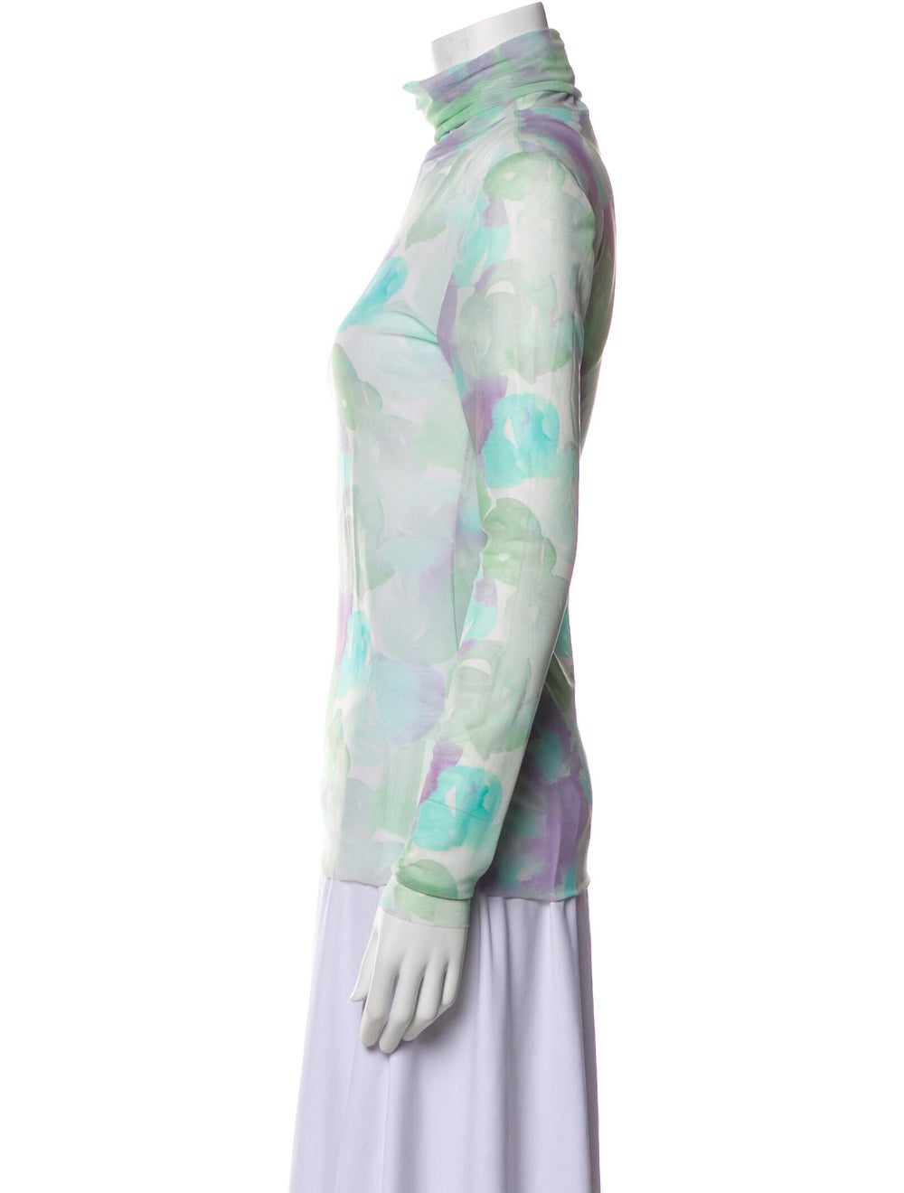 Ganni Floral Print Turtleneck Sweatshirt - image 2