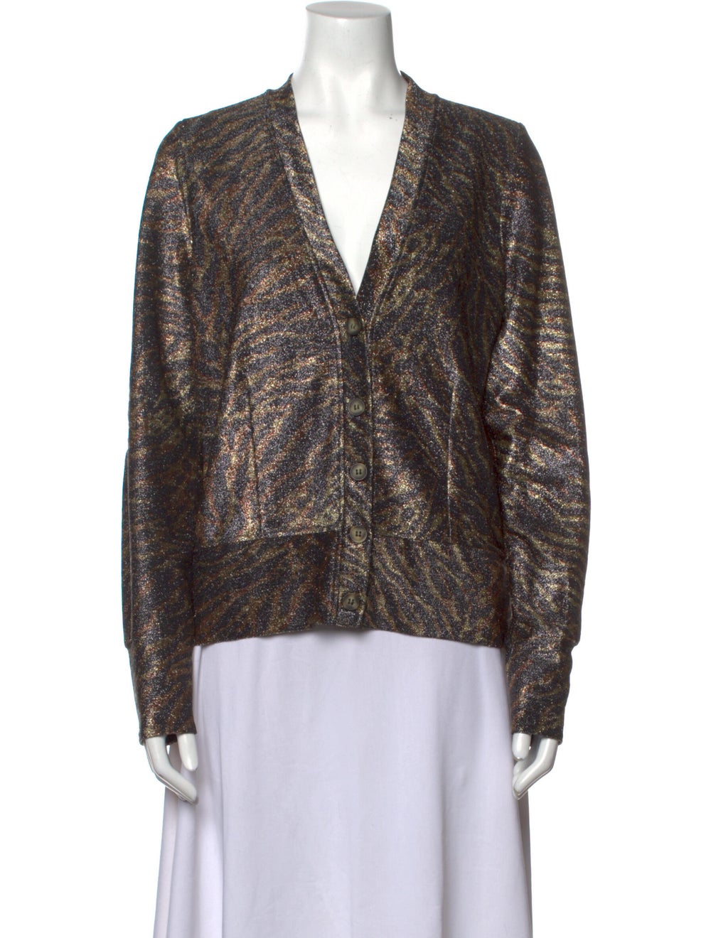 Ganni Printed V-Neck Sweater - image 1