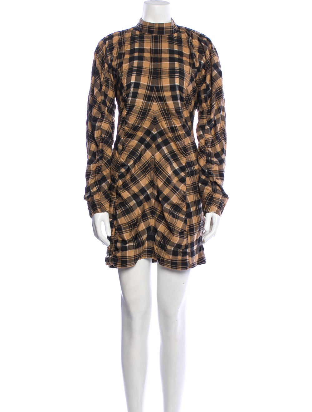 Ganni Plaid Print Mini Dress - image 1