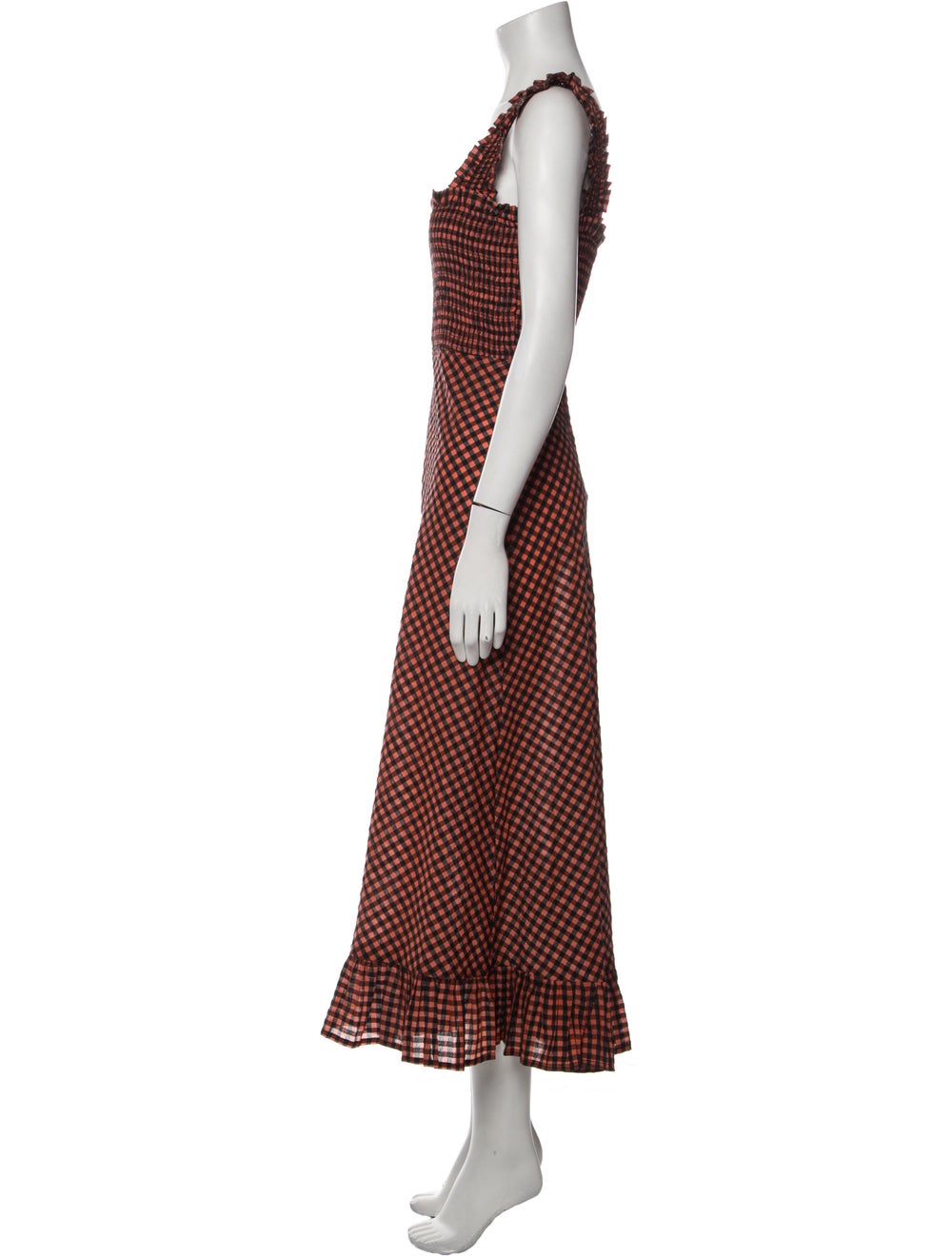 Ganni Plaid Print Long Dress - image 2