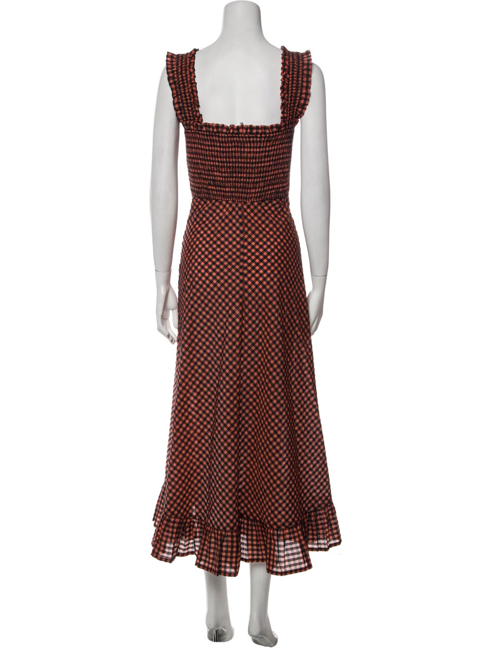 Ganni Plaid Print Long Dress - image 3