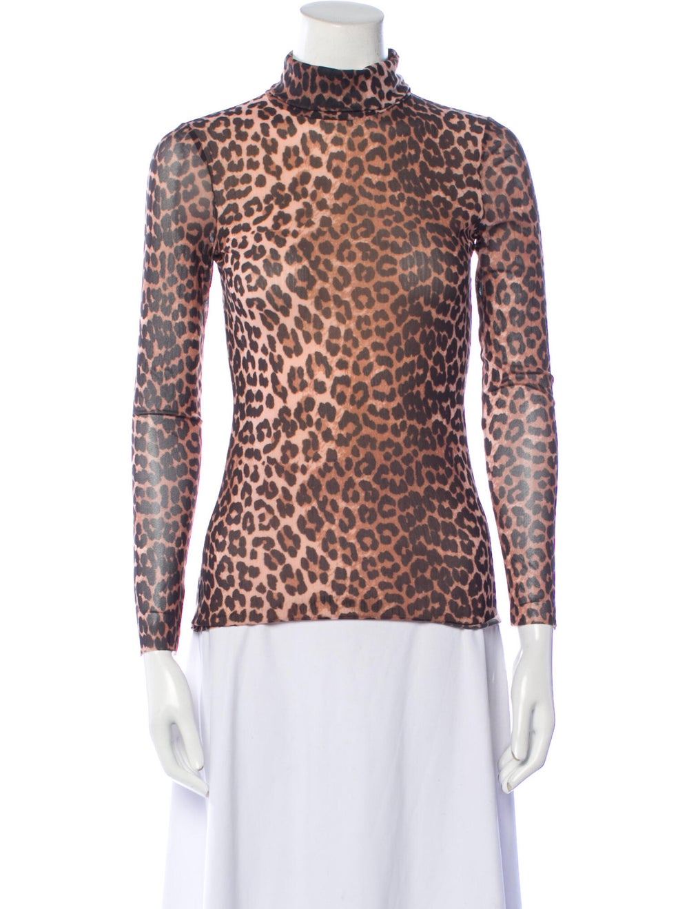 Ganni Animal Print Turtleneck Sweater - image 1