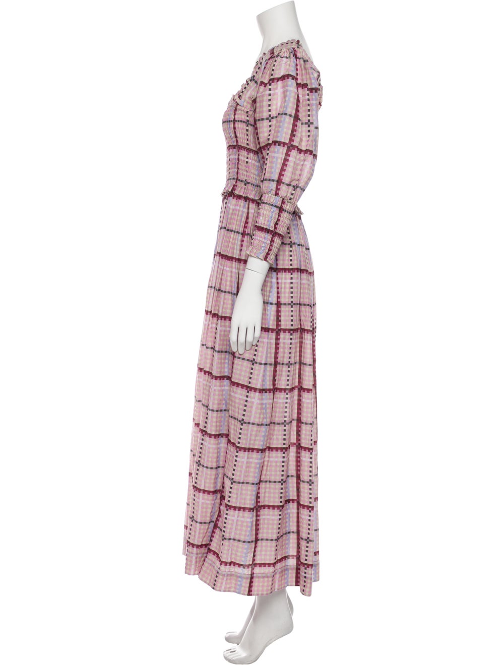 Ganni Plaid Print Long Dress - image 2