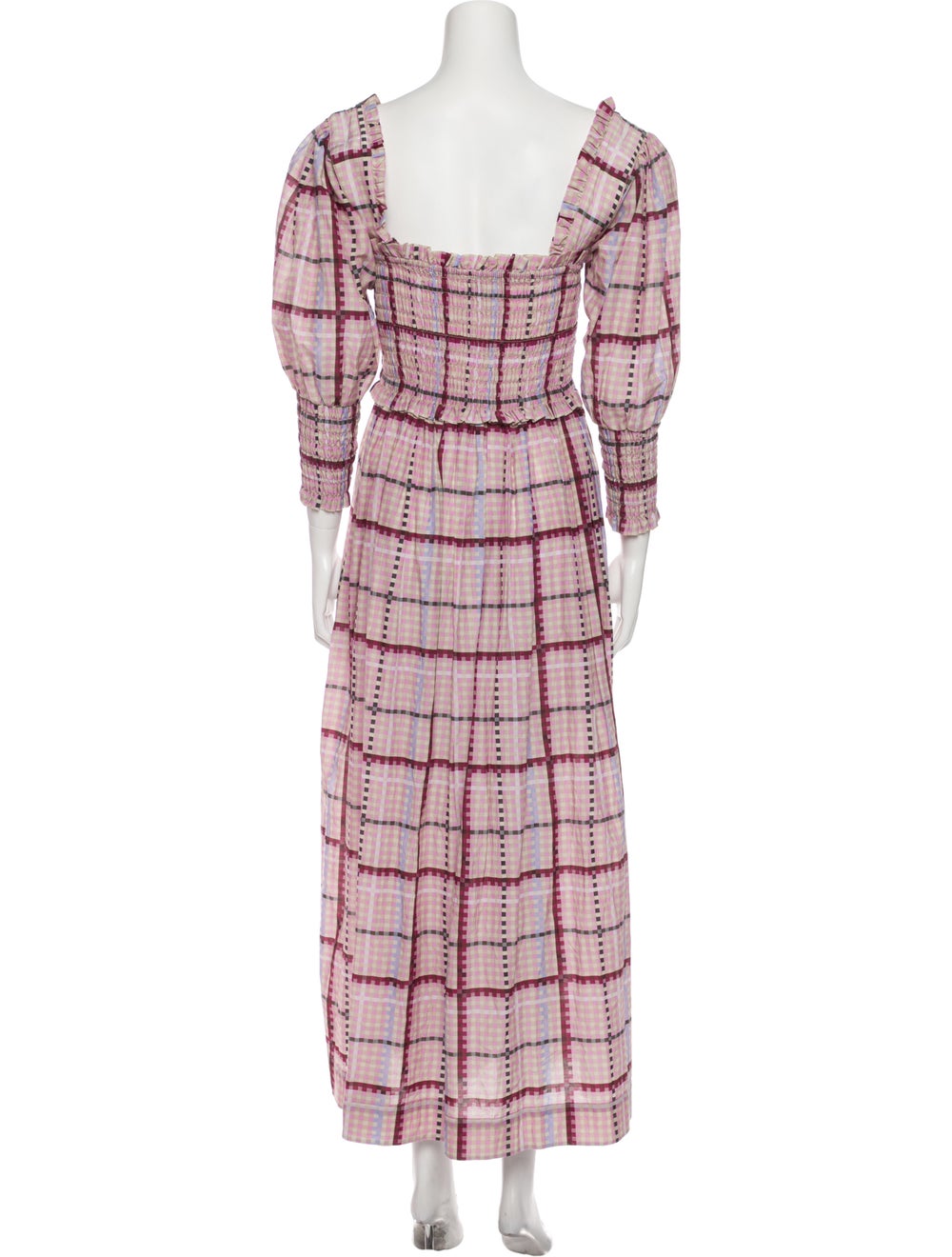 Ganni Plaid Print Long Dress - image 3