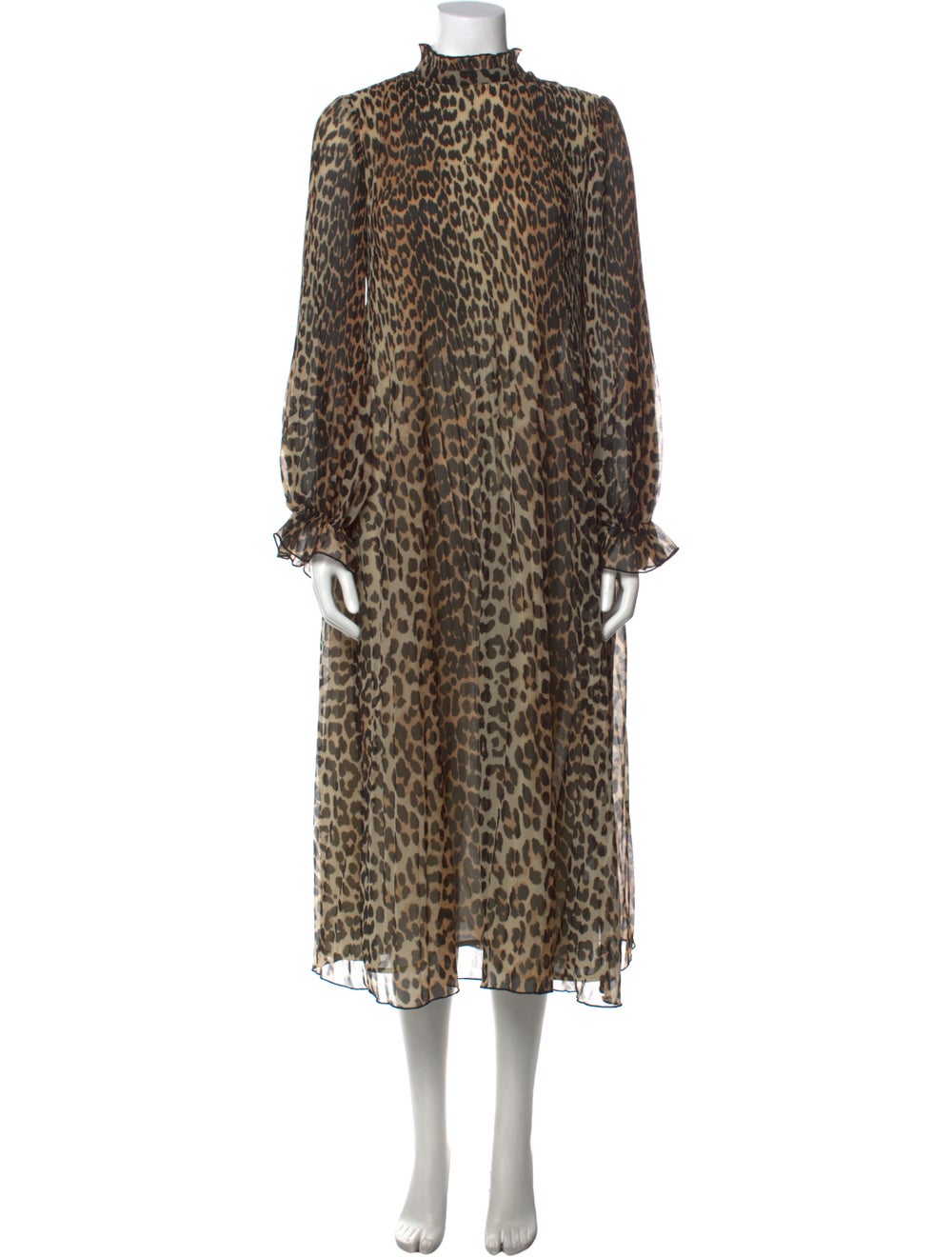 Ganni Animal Print Long Dress - image 1