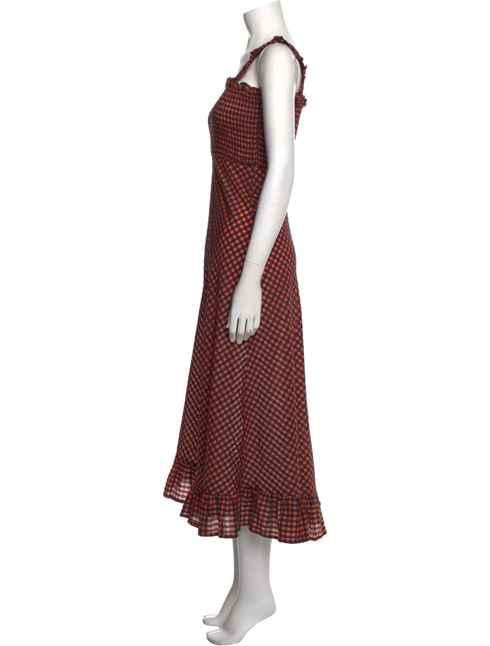 Ganni Plaid Print Long Dress - image 2