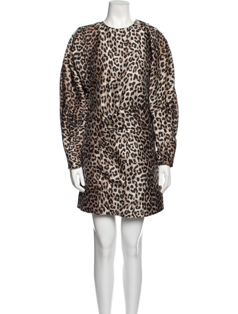 Ganni Animal Print Mini Dress - image 1