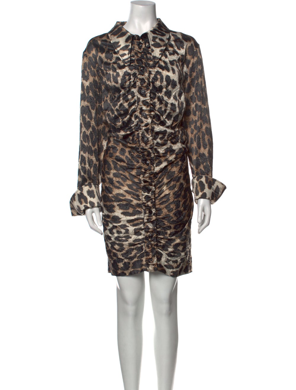 Ganni Animal Print Mini Dress - image 1