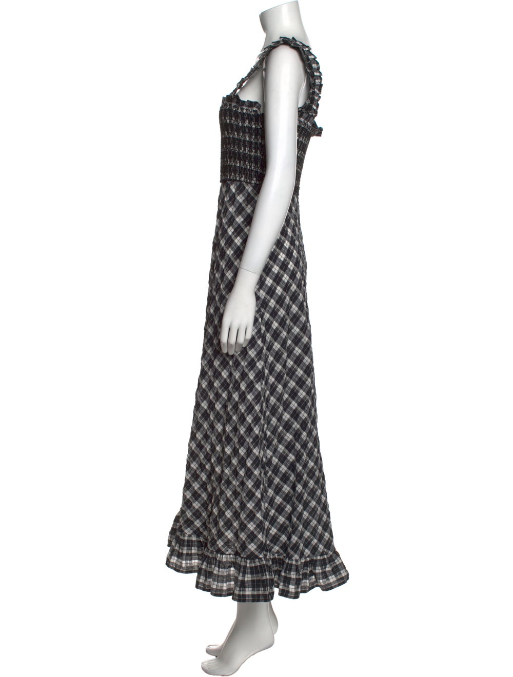 Ganni Plaid Print Long Dress - image 2