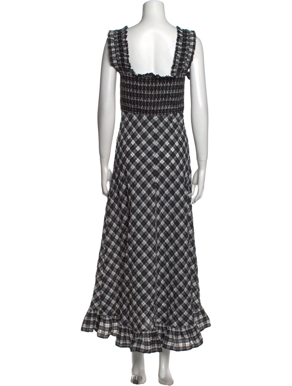 Ganni Plaid Print Long Dress - image 3