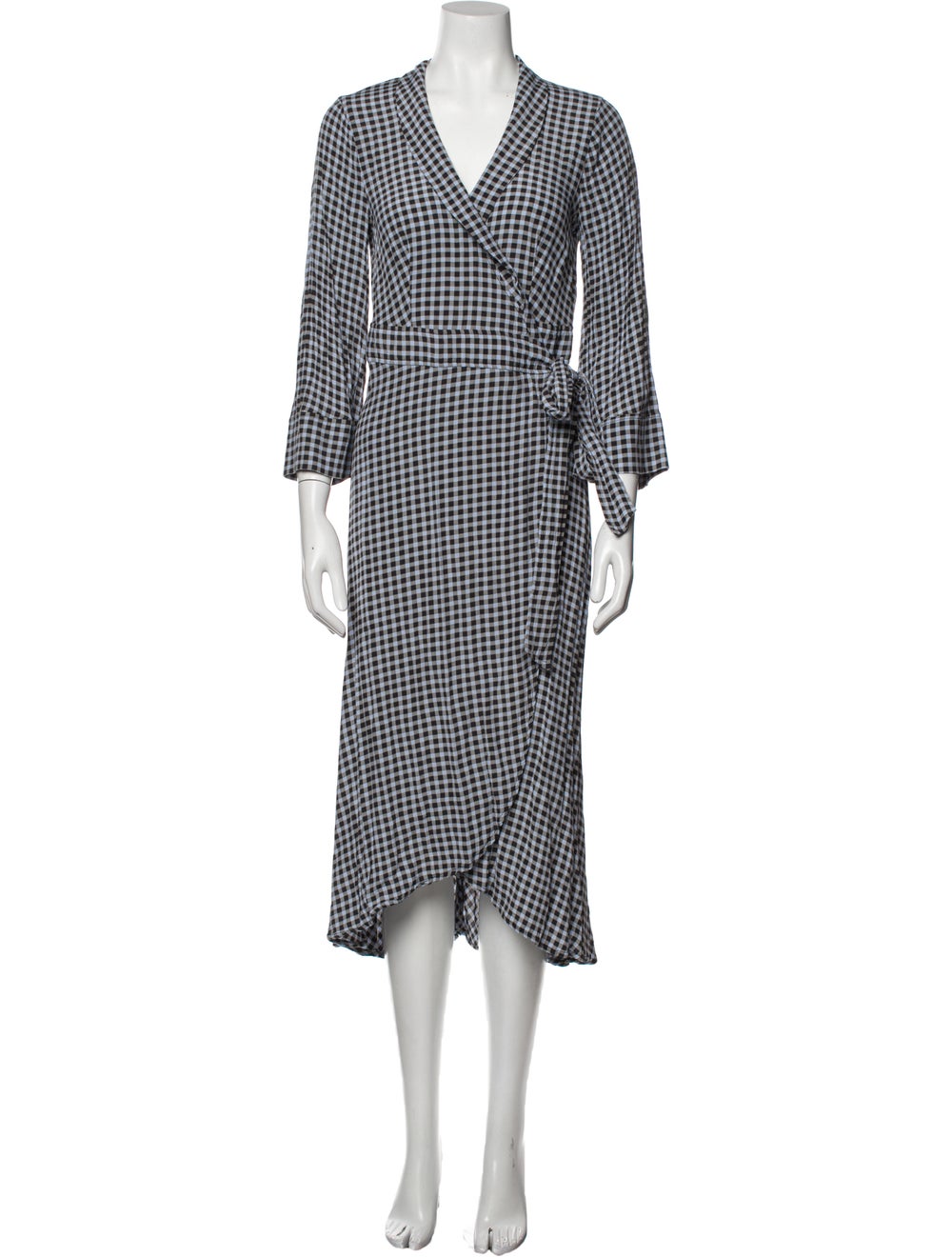 Ganni Plaid Print Long Dress - image 1
