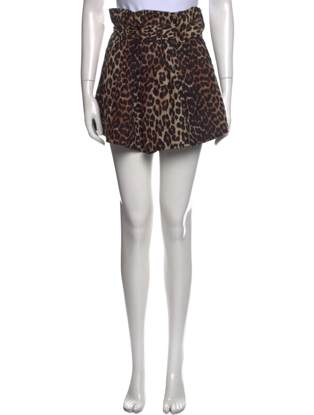 Ganni Animal Print Mini Shorts - image 1
