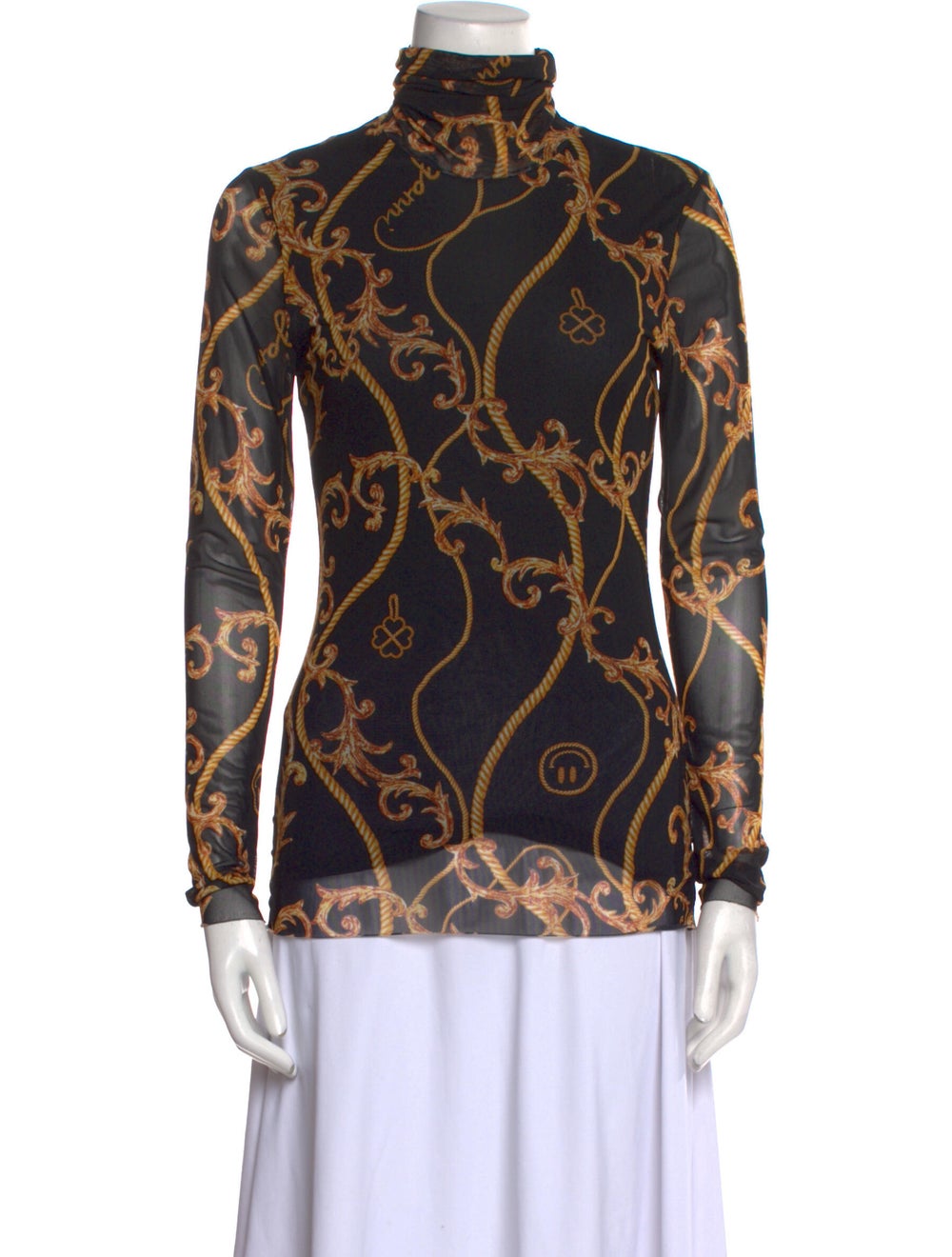 Ganni Printed Mock Neck Blouse - image 1