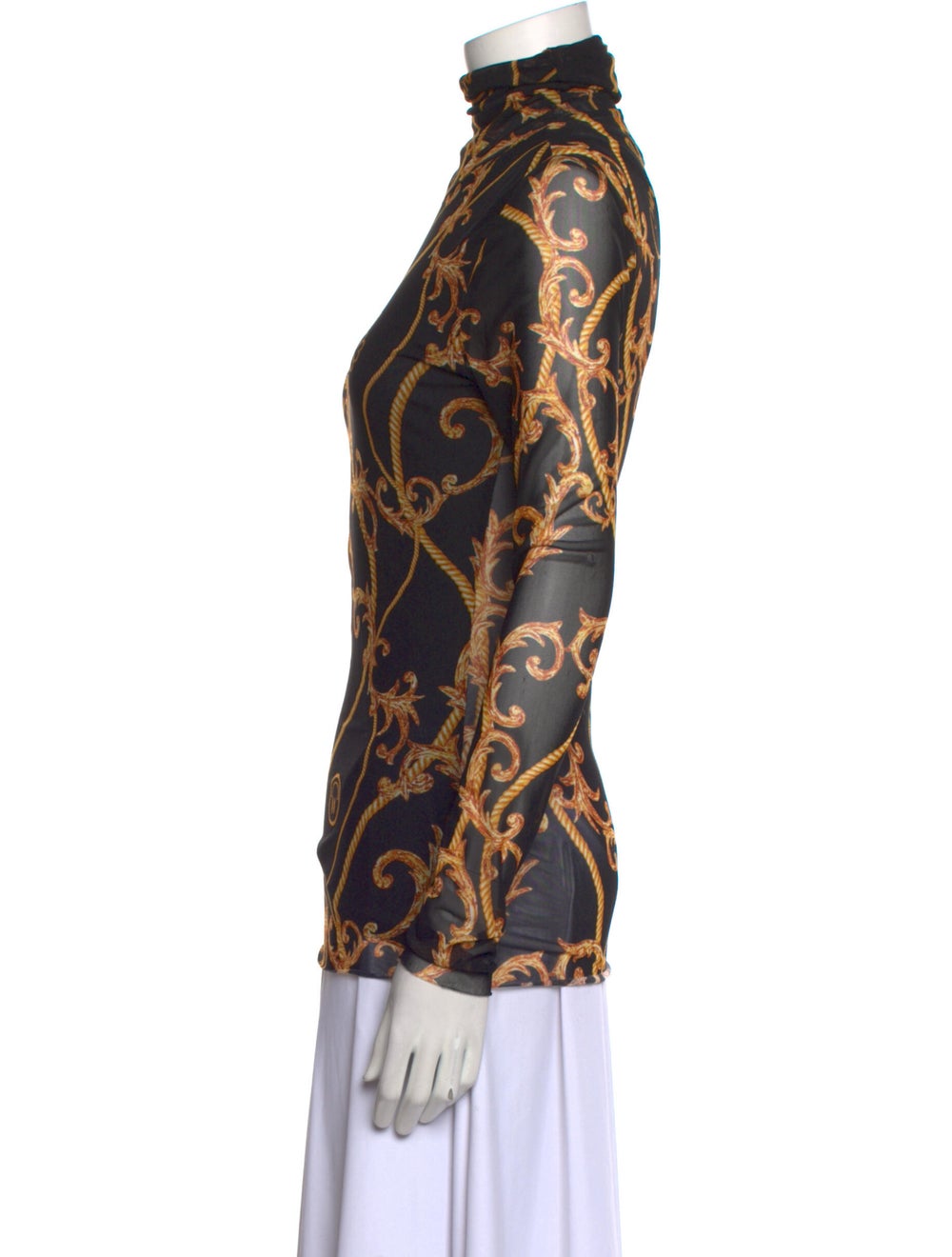 Ganni Printed Mock Neck Blouse - image 2