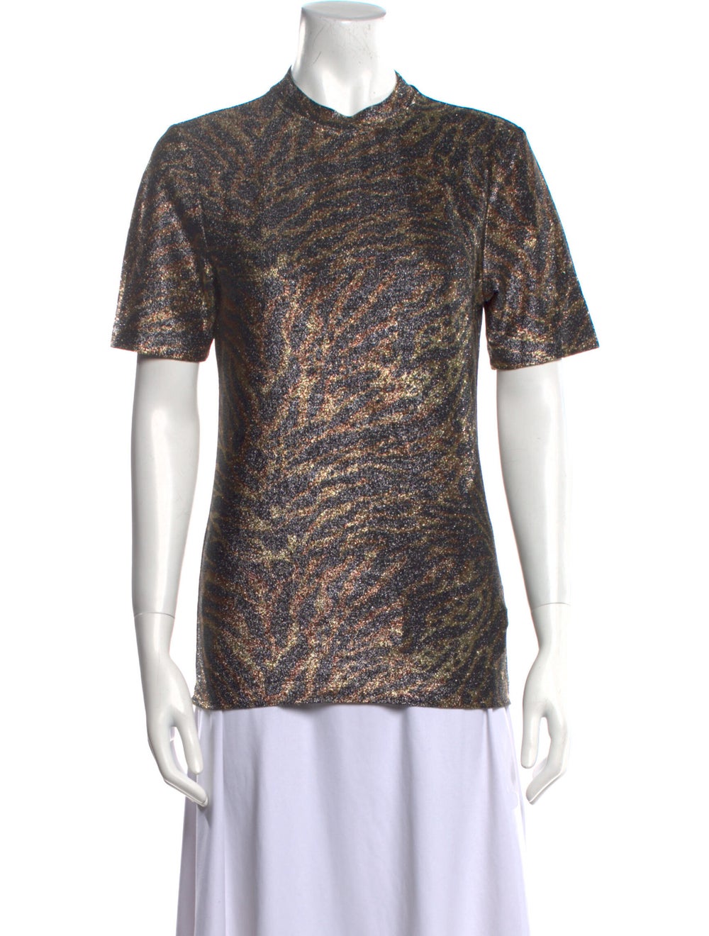 Ganni Printed Crew Neck Blouse - image 1