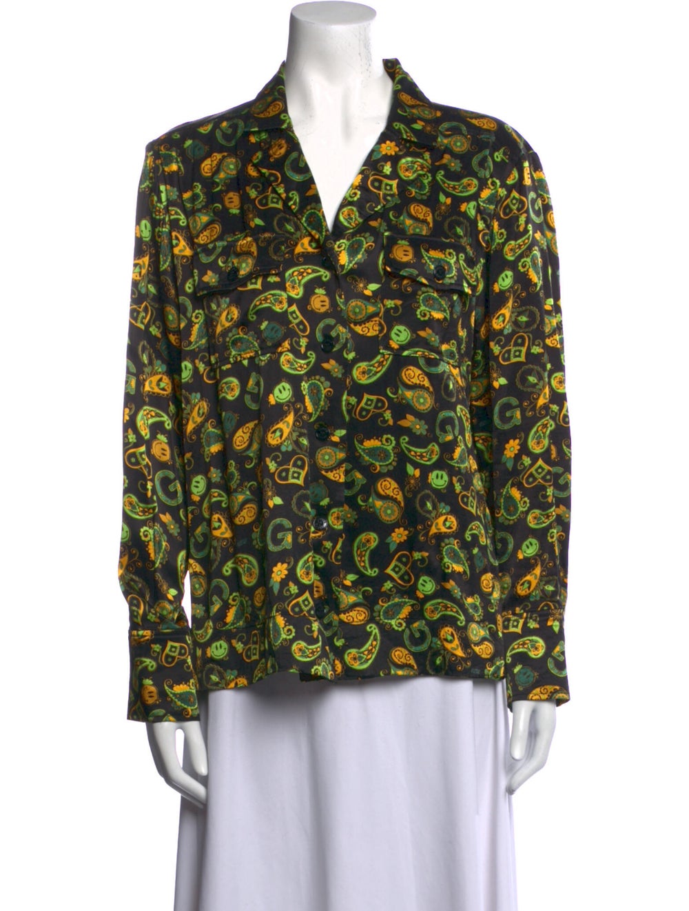 Ganni Printed Long Sleeve Blouse - image 1