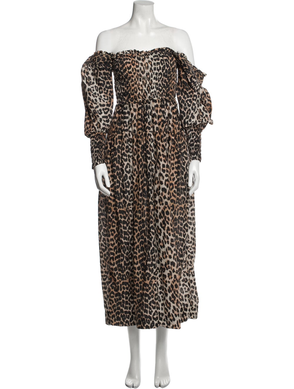 Ganni Animal Print Long Dress - image 1