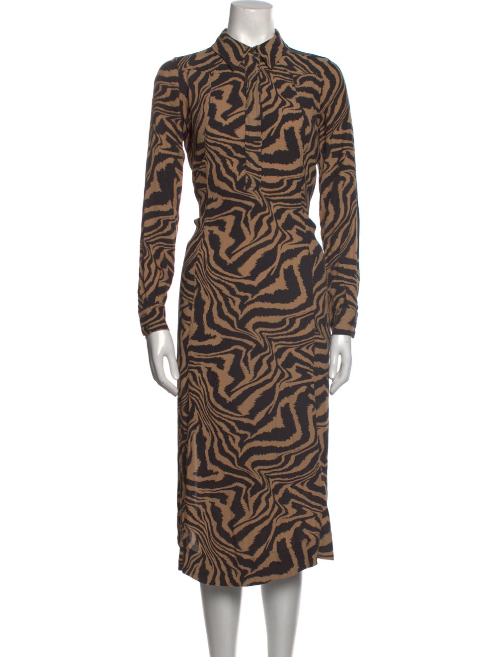 Ganni Animal Print Long Dress - image 1