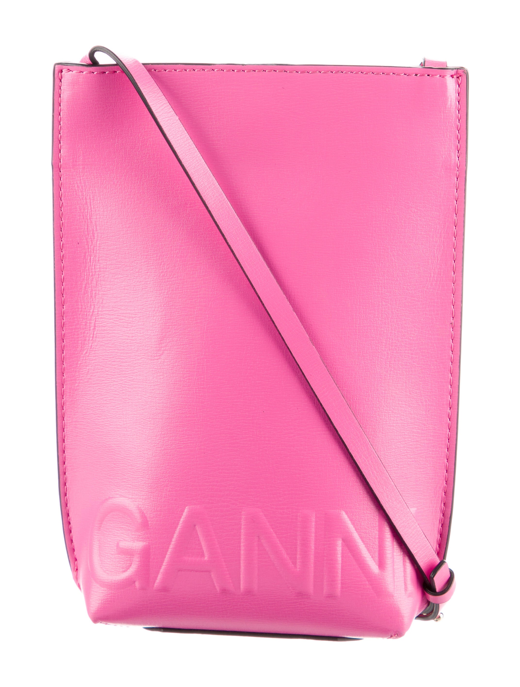 Ganni Leather Crossbody Bag Pink Crossbody Bags, Handbags WZG72336