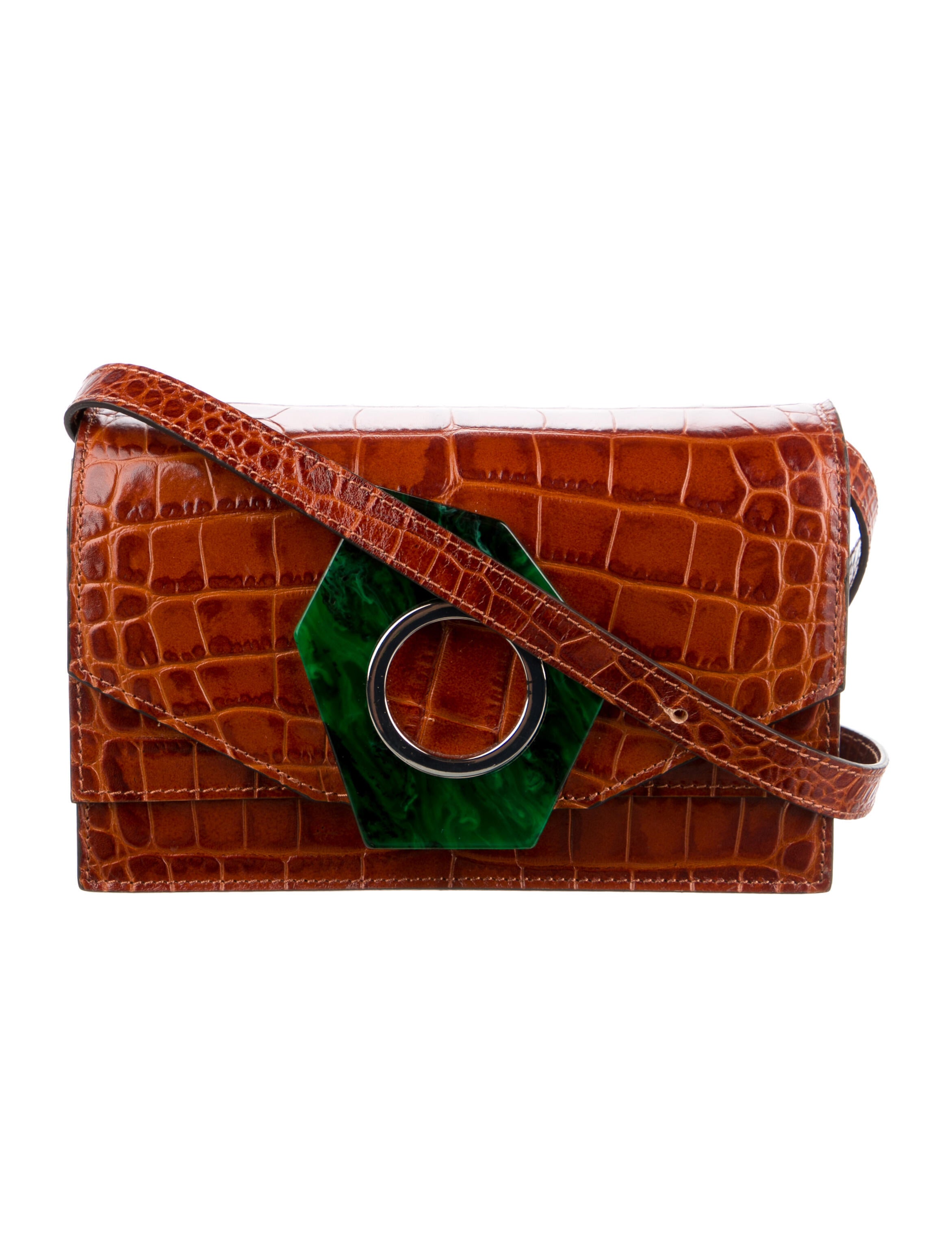 Ganni Lizard Skin Crossbody Bag Brown Crossbody Bags, Handbags