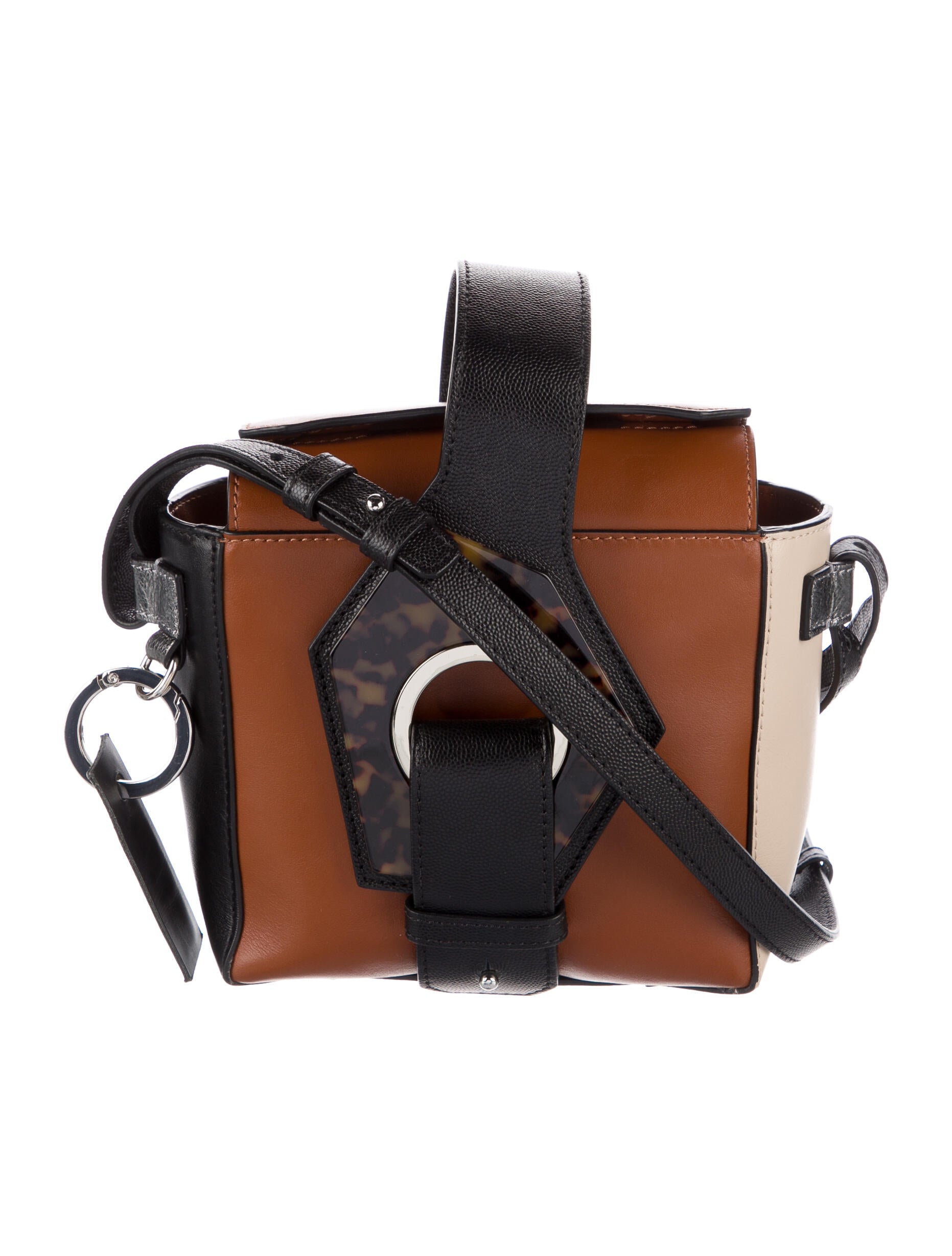 Ganni Leather Crossbody Bag Brown Crossbody Bags, Handbags WZG82868