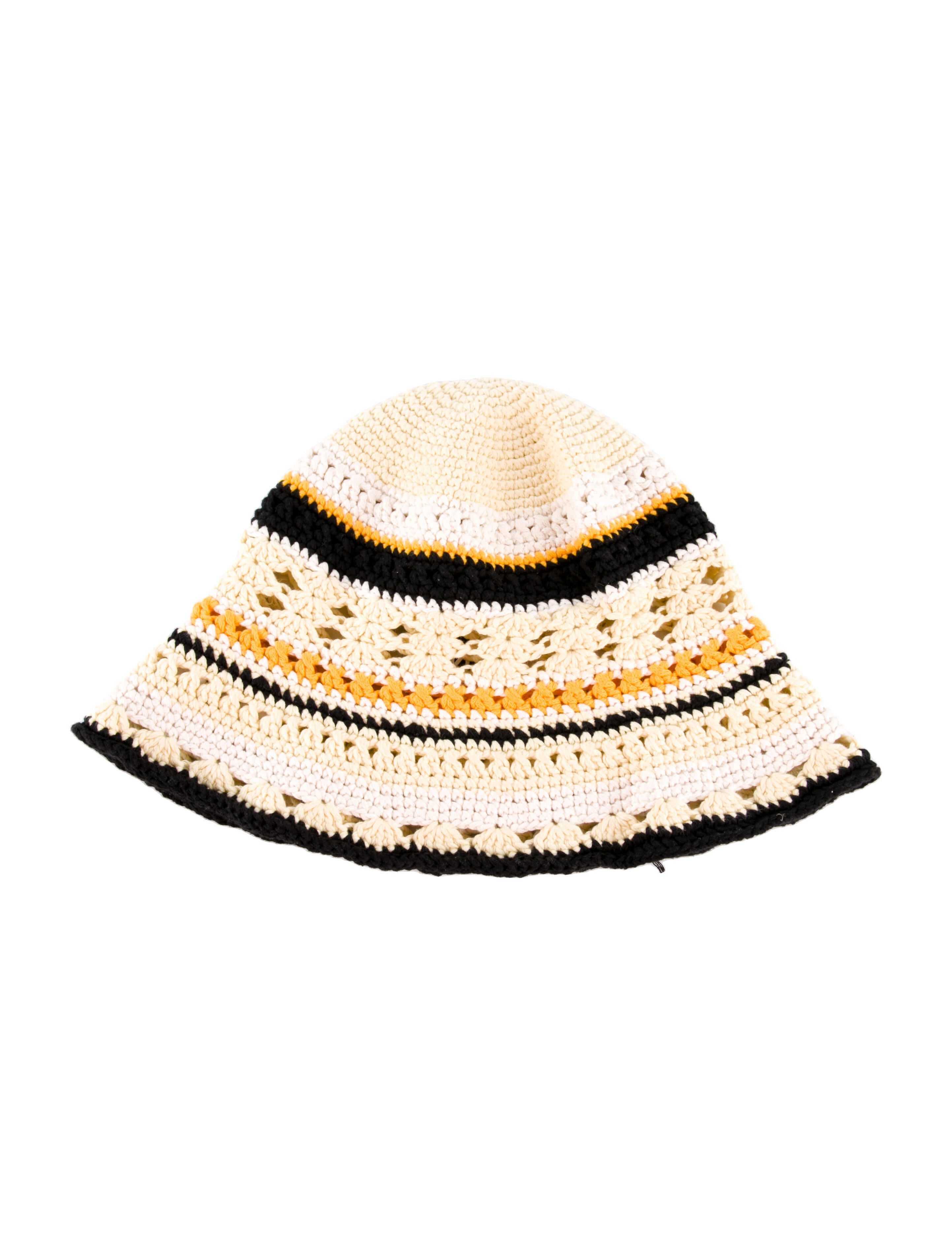 ハット GANNI Woman Hat Yellow Cream A4429 196 GANNI Crochet Bucket Hat in Yellow | LN-CC