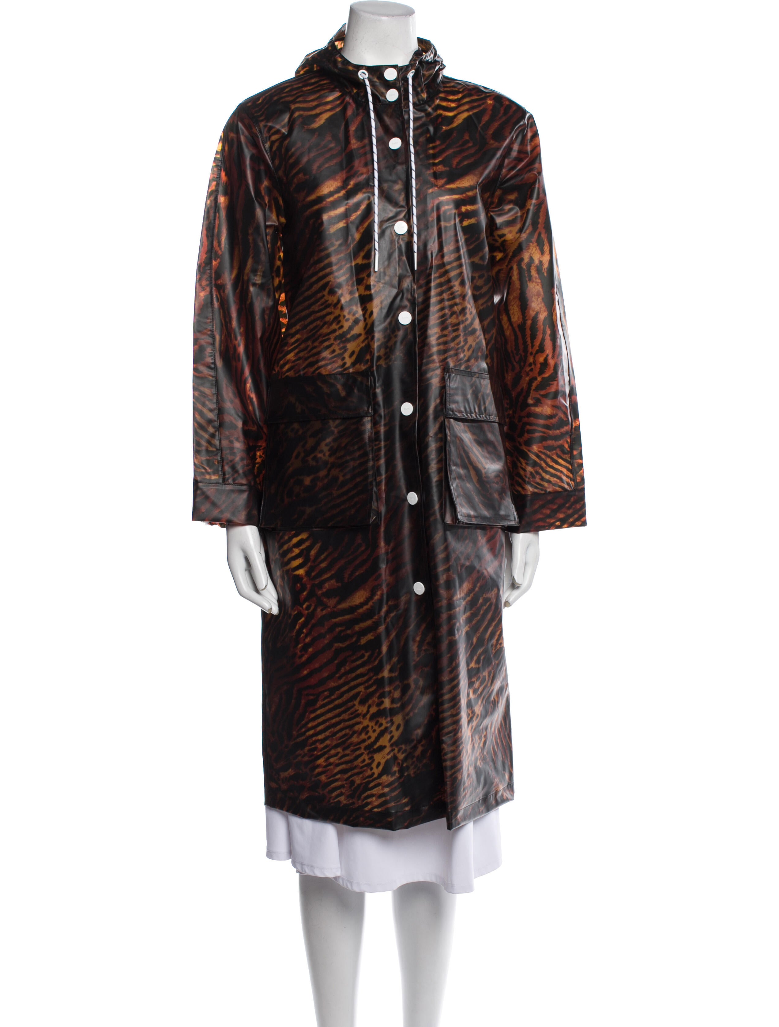Ganni Clothing Cherry Blossom Ganni Leopard Rain Coat Ganni Animal