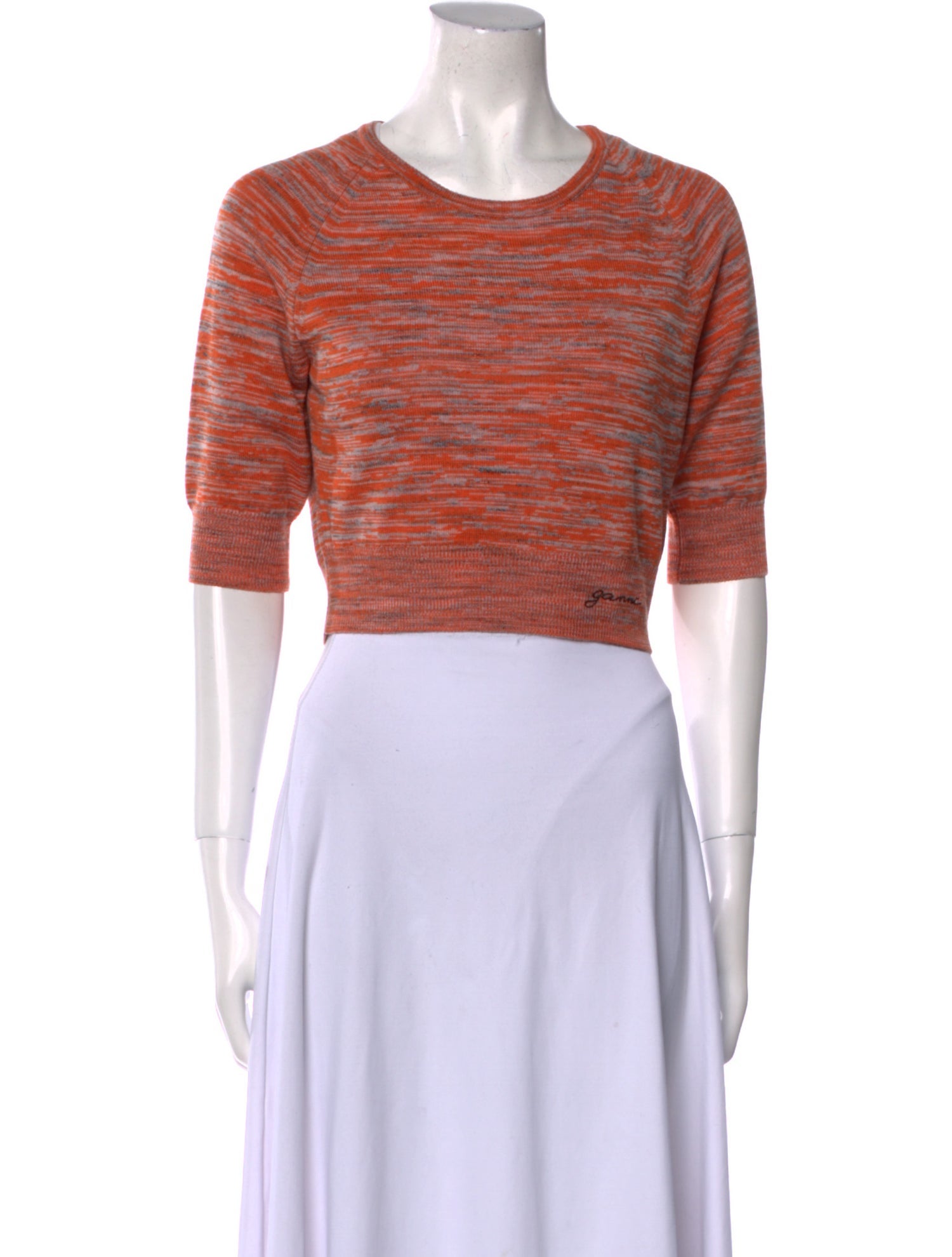 Ganni Striped Scoop Neck Sweater