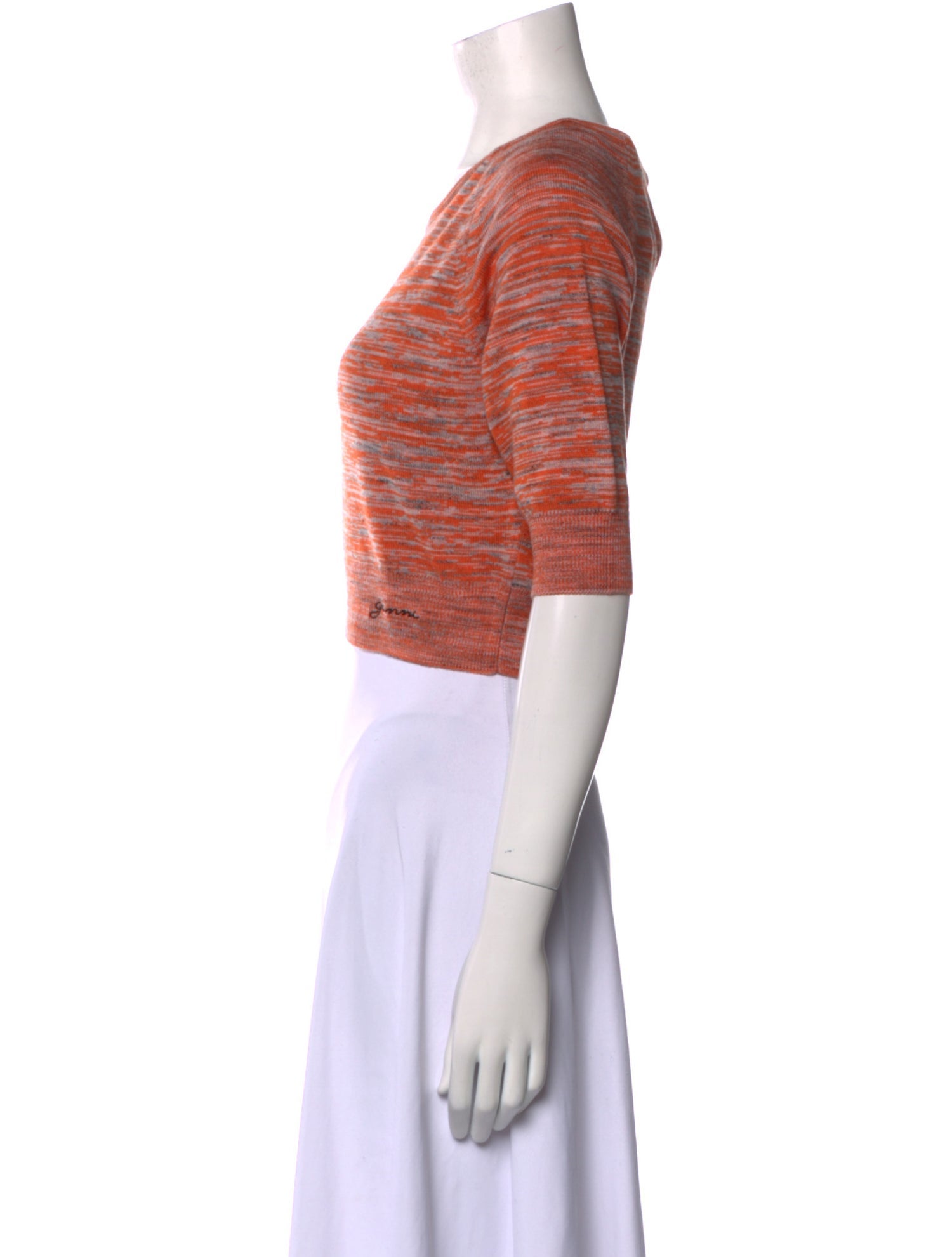 Ganni Striped Scoop Neck Sweater