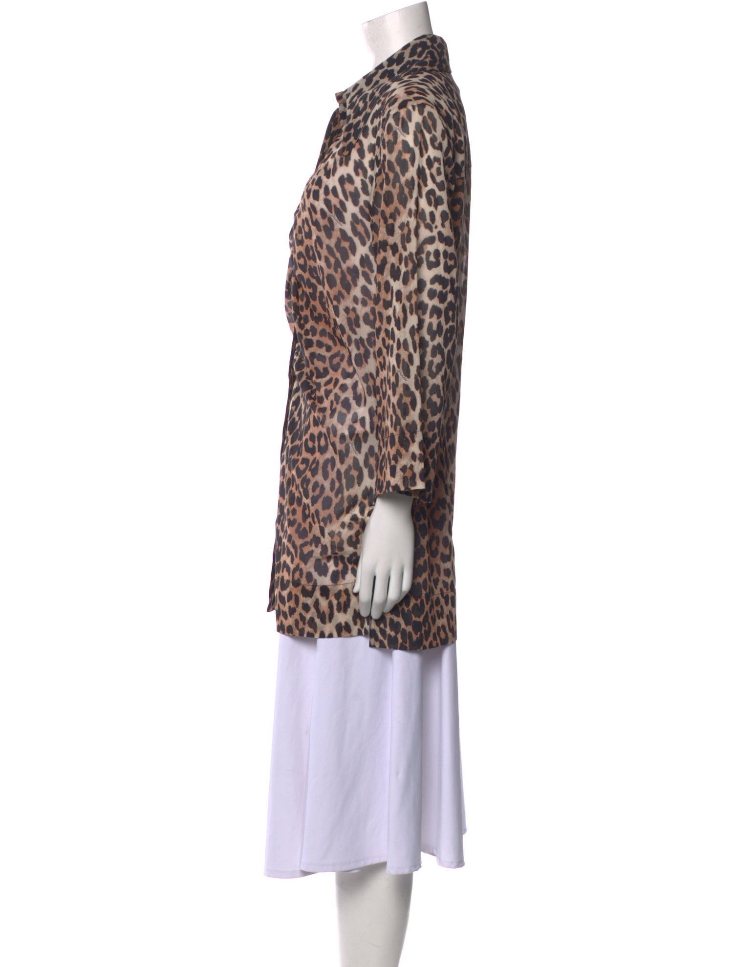 Ganni Animal Print Long Sleeve Tunic