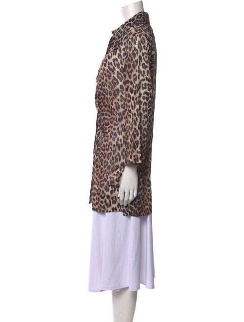 Ganni Animal Print Long Sleeve Tunic