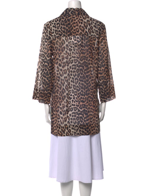 Ganni Animal Print Long Sleeve Tunic