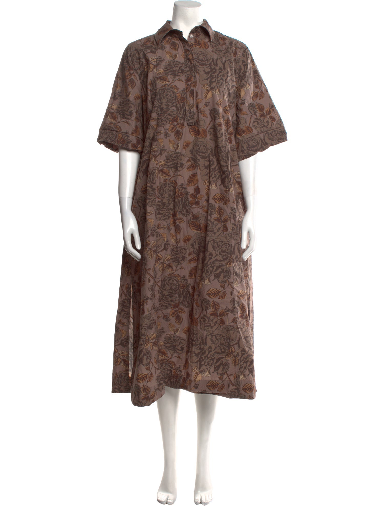 ワンピース Ganni Floral Print Long Dress Ganni Floral Print Long Dress - Brown Dresses, Clothing
