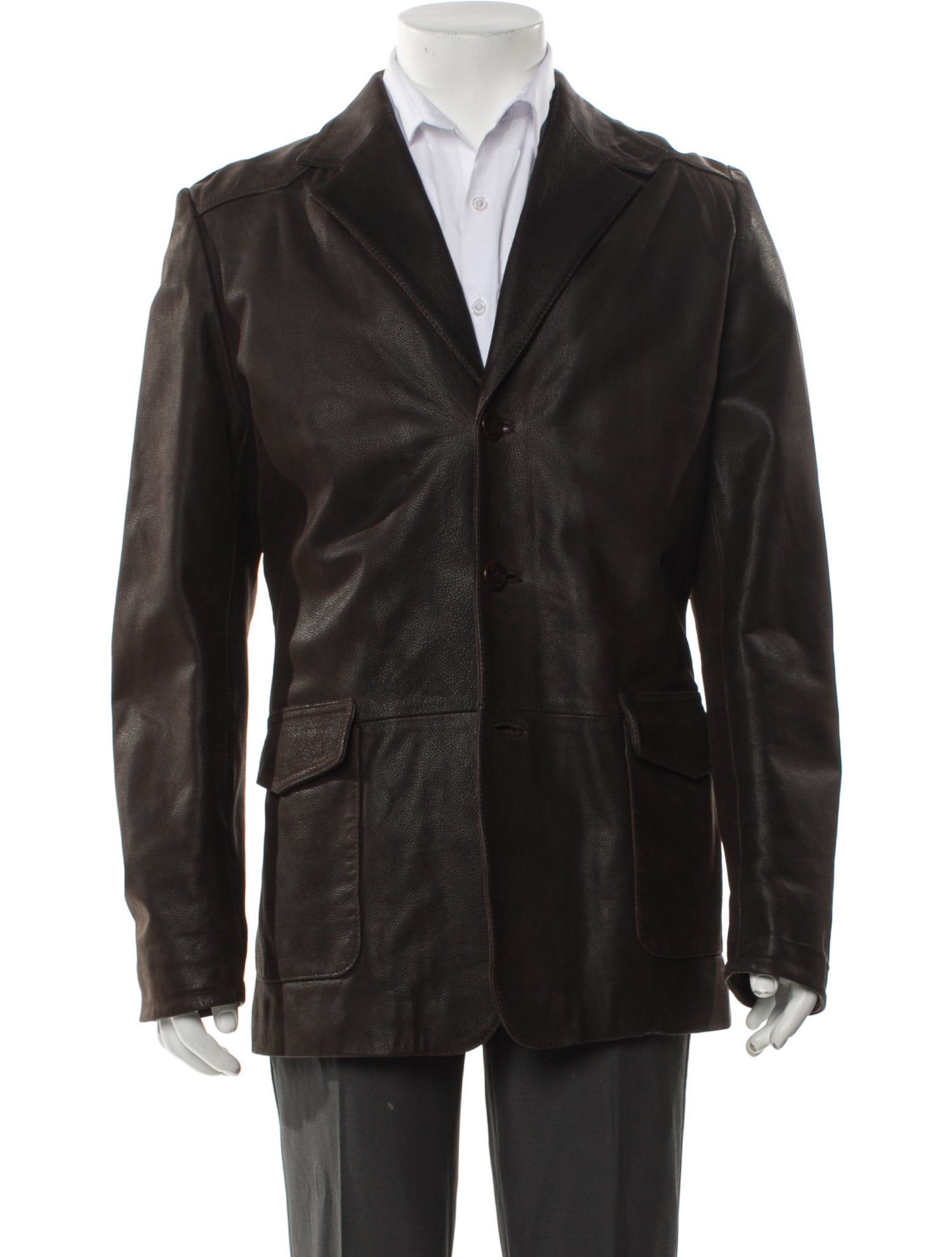 Zerimar Leather Peacoat