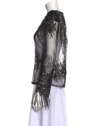 Zhivago Lace Pattern Crew Neck Blouse