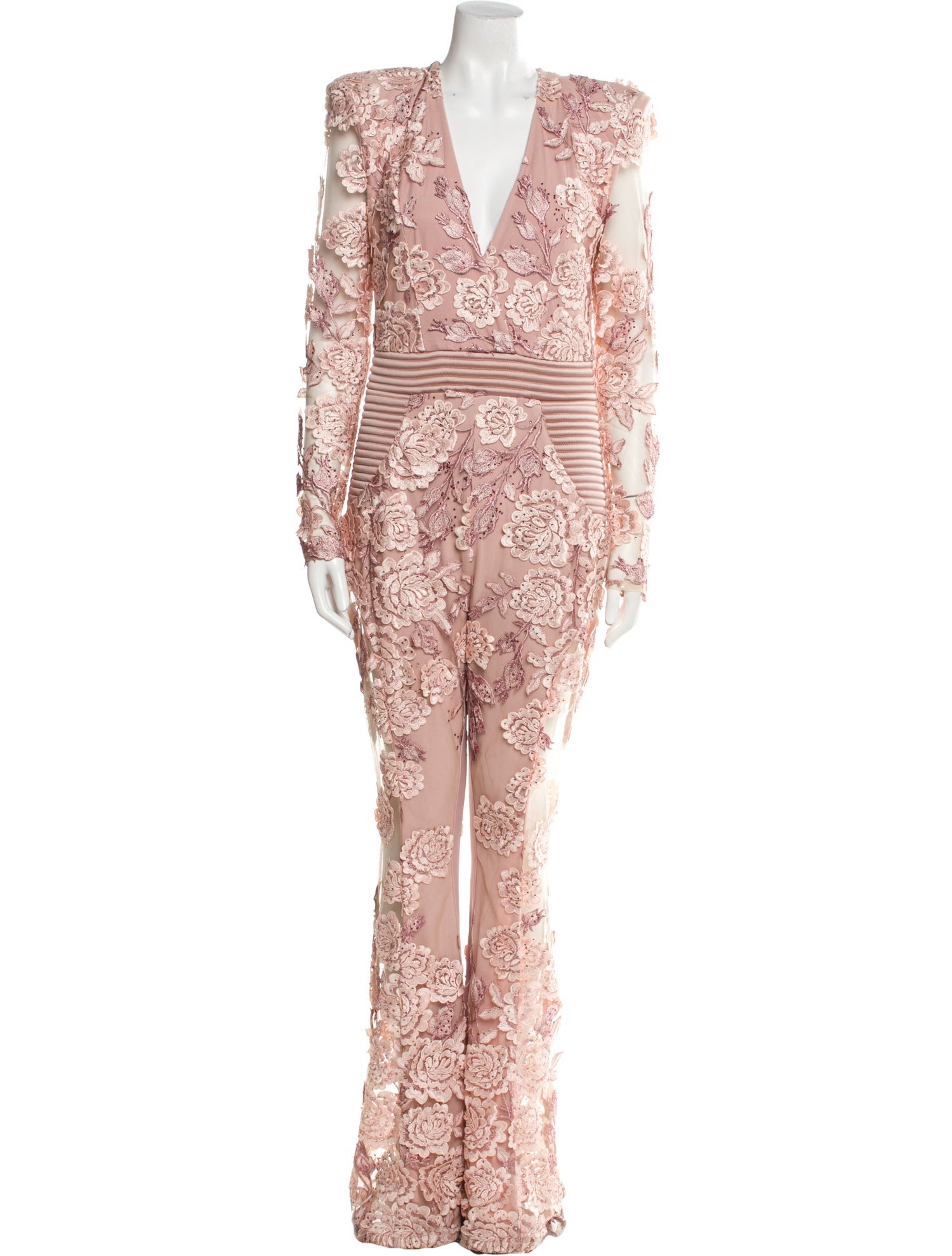 Zhivago Lace Pattern V-Neck Jumpsuit w/ Tags