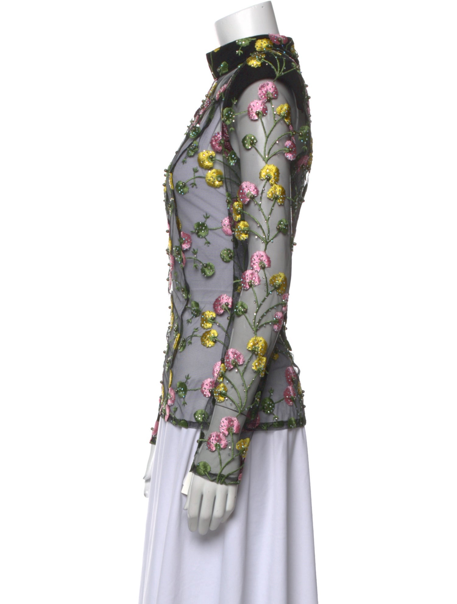 Zhivago Floral Print Mock Neck Blouse