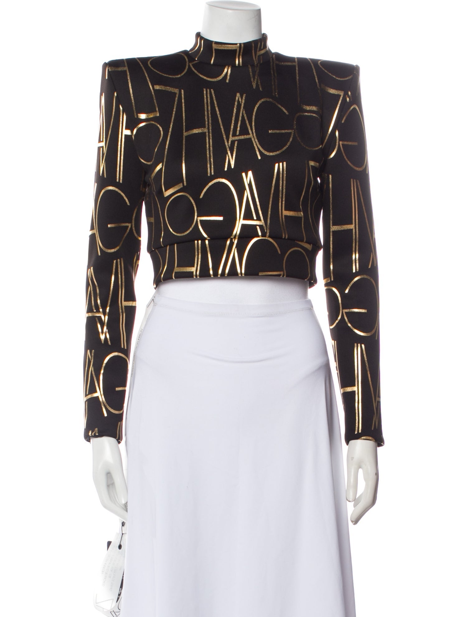 Zhivago Printed Mock Neck Crop Top